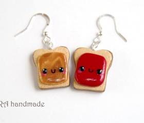 Kawaii Peanut Butter and Jelly Earrings