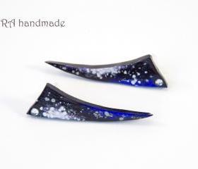 Hand painted galaxy ear studs
